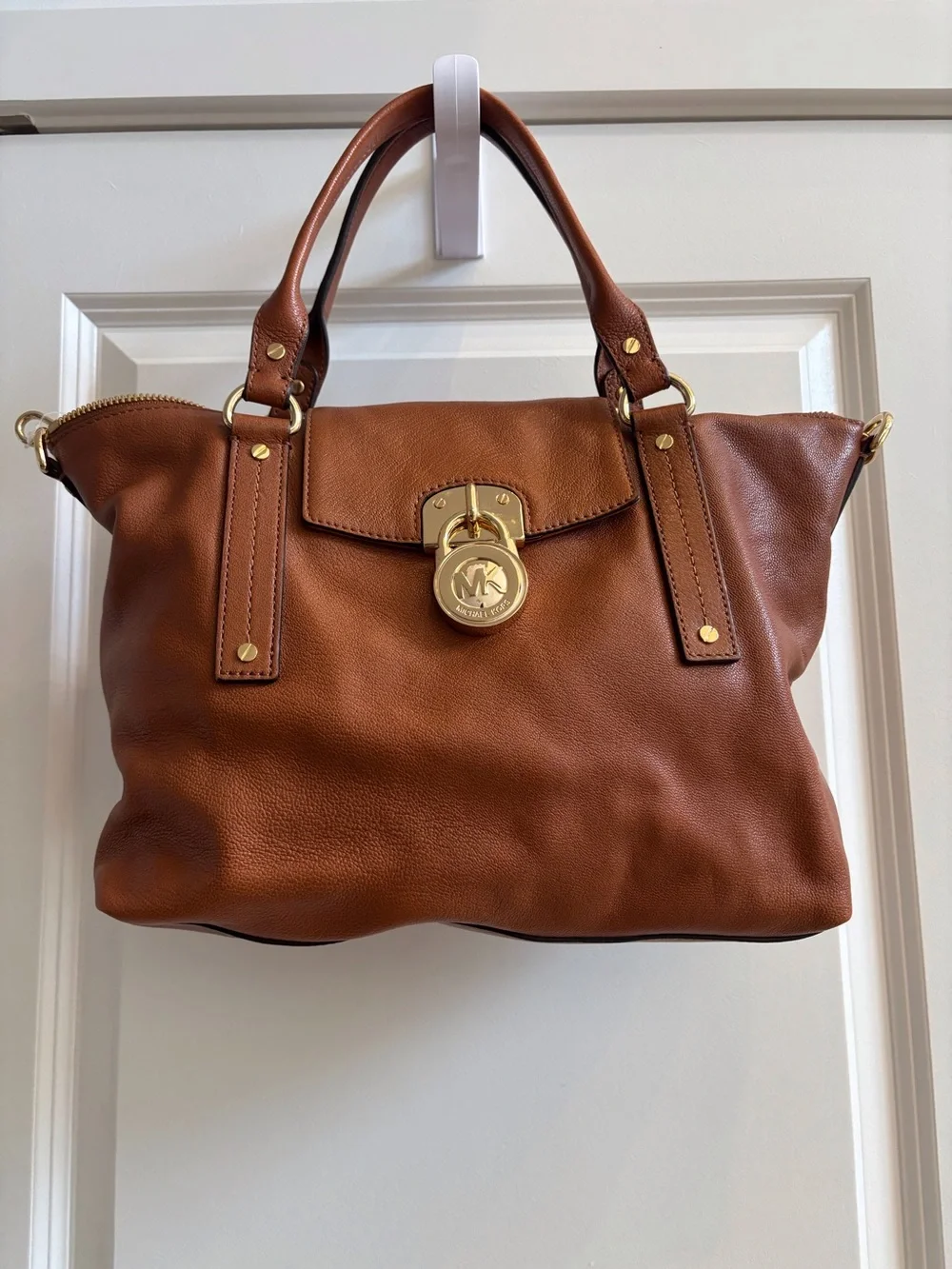 Michael Kors Cognac Leather Hamilton Satchel